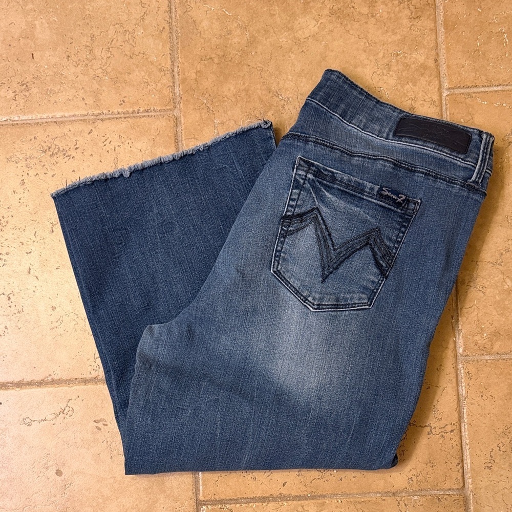 Seven7 Dark Blue Ankle Jeans